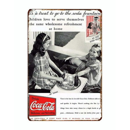 living room artwork decor Coca Cola Coke Sign Drink metal tin sign